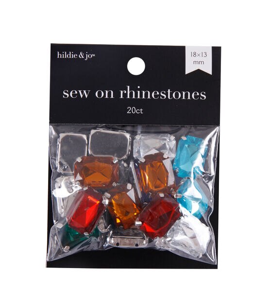 18mm x 13mm Jewel Tone Sew On Rhinestones 20ct by hildie & jo