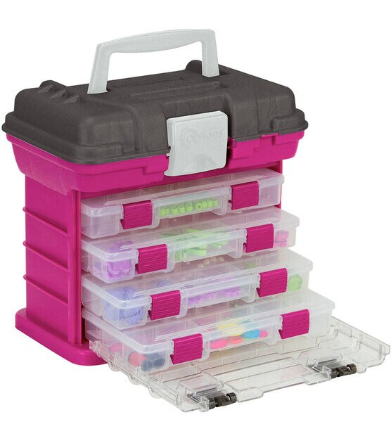 New Creative Options Grab-N-Go Storage System with 3 stowaway containers,  bulk storage under the lid and a convenient carry handle to move this  organizer from room to room, 13.5 high. - Rocky