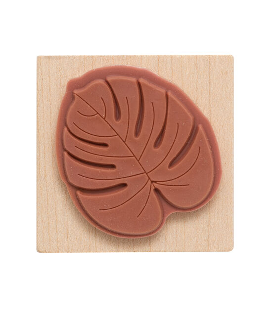 American Crafts Wooden Stamp Tropical Leaf, , hi-res, image 2