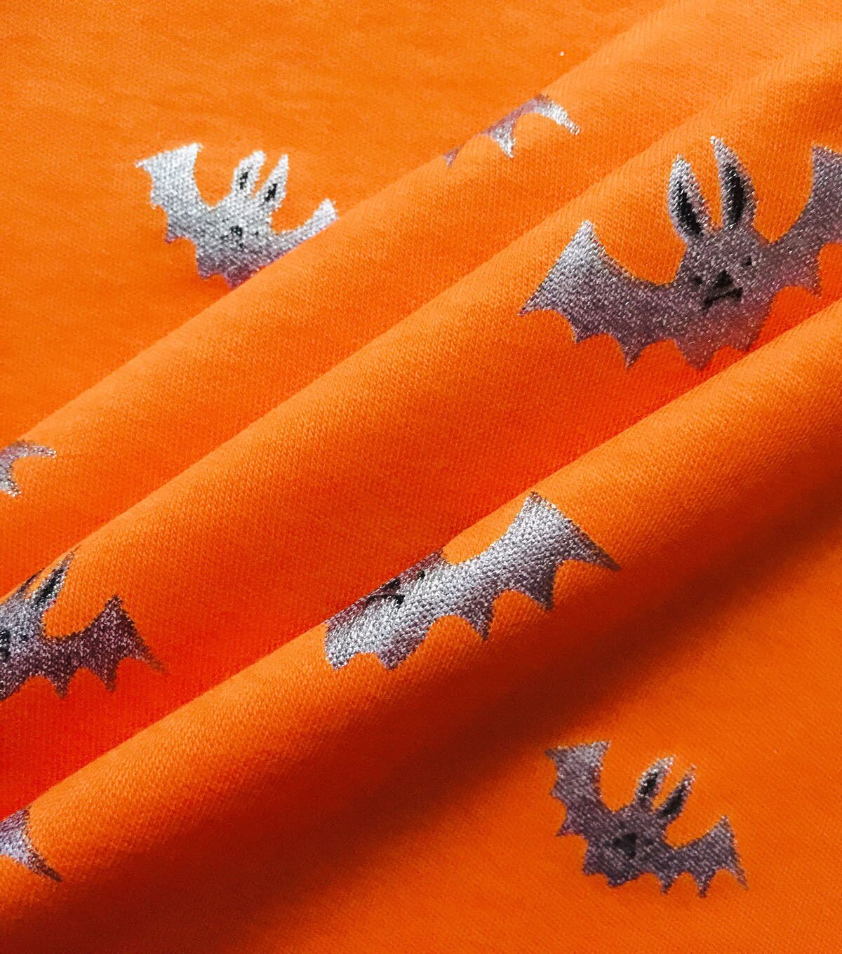 HAPPY HALLOWEEN Bat Ghost Spider Cotton 4 Way Stretch Knit JERSEY Dress Fabric 