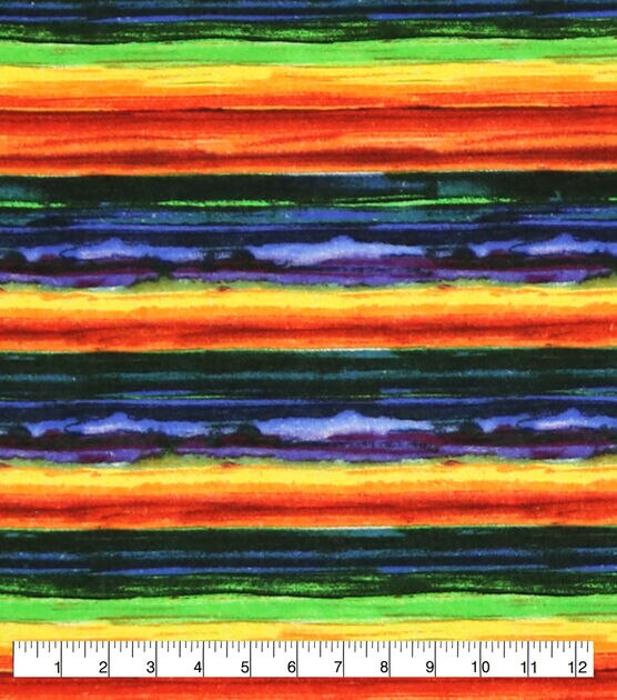 Deep Sunset Stripe Tie Dye Super Snuggle Flannel Fabric