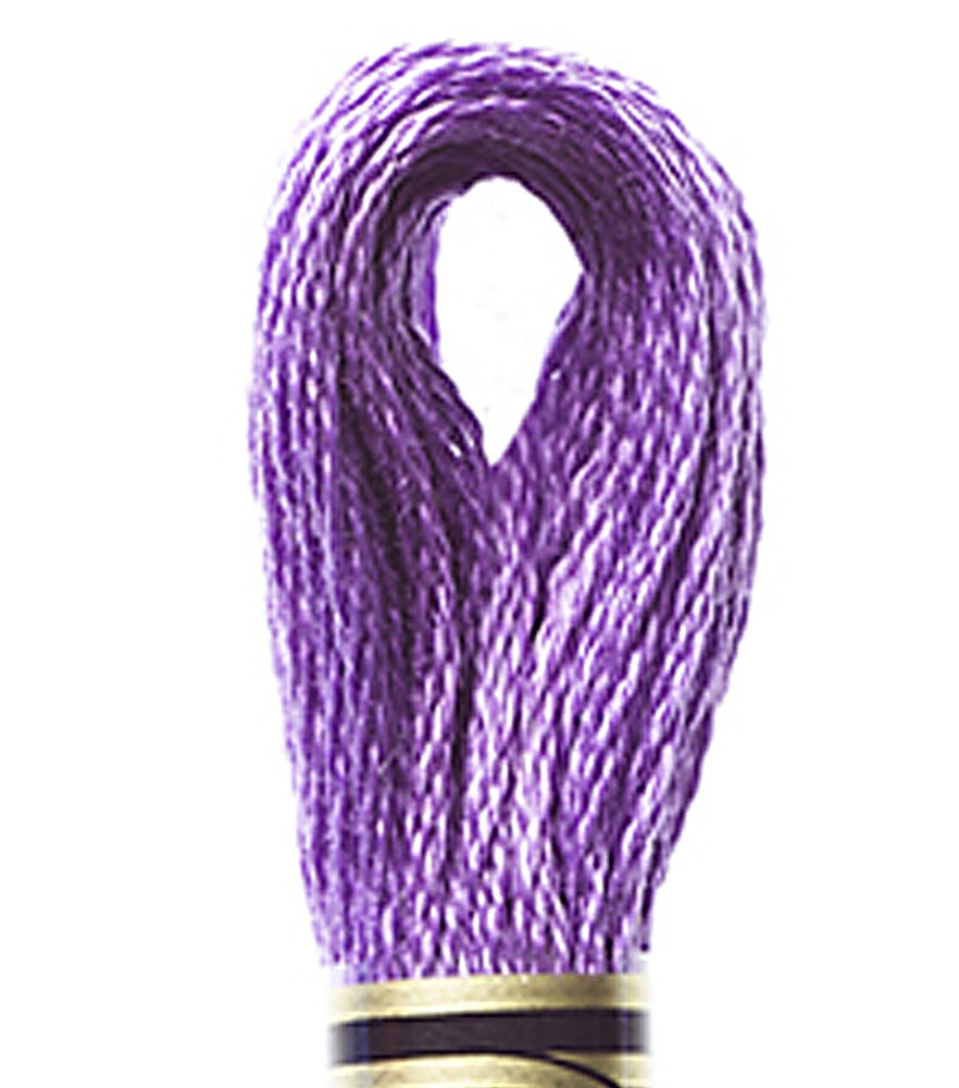 DMC 8.7yd Pink 6 Strand Cotton Embroidery Floss, 208 Dark Lavender, swatch, image 48