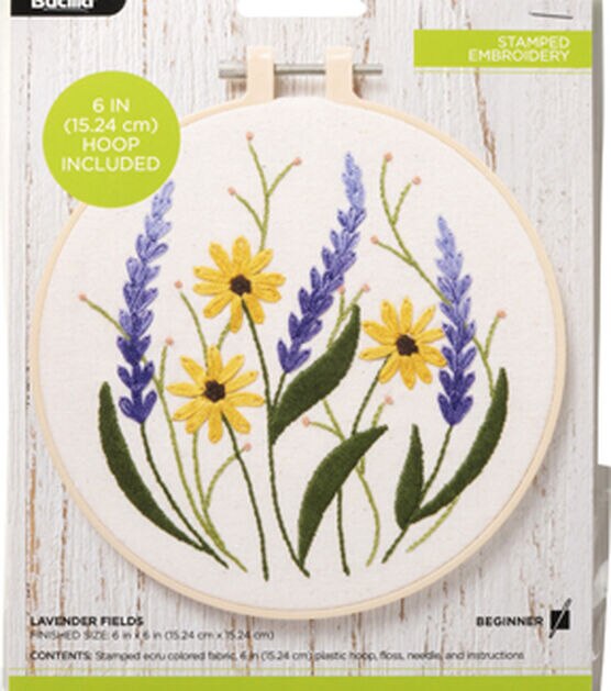 Bucilla 6" Lavender Fields Stamped Embroidery Kit