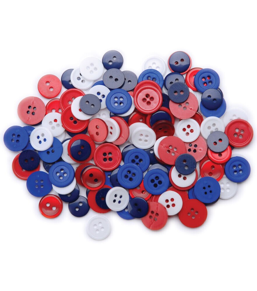 Favorite Findings 130ct Assorted Buttons, Patriotic, swatch