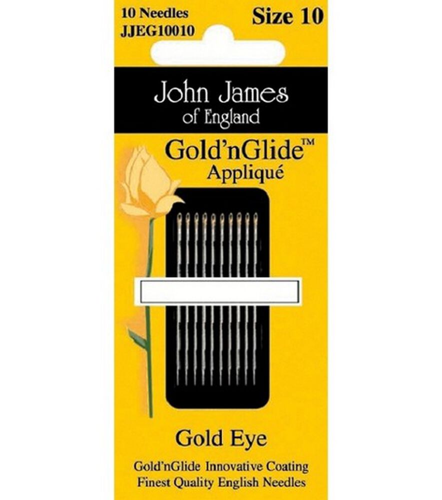 John James Gold'n Glide Applique Needles, Size 10, swatch