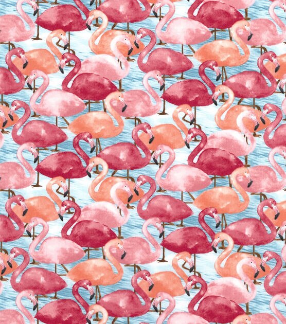 Flamingo Friends Novelty Cotton Fabric, , hi-res, image 2