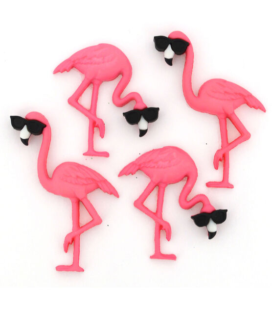 Dress It Up 4ct Animal Think Pink Flamingos Novelty Buttons