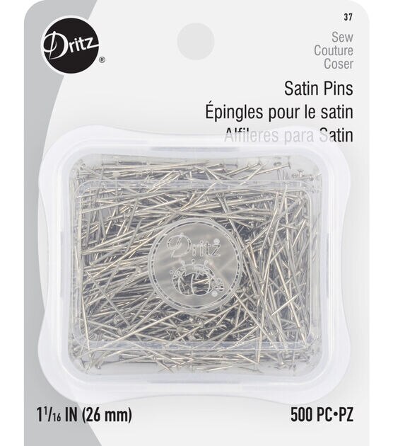 Dritz 1-1/16" Satin Pins, Nickel, 500 pc