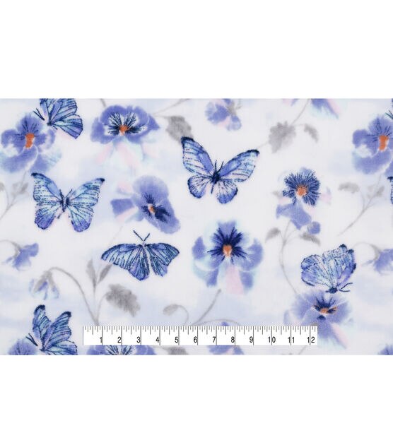 Butterfly Floral Sew Lush Fleece Fabric, , hi-res, image 3