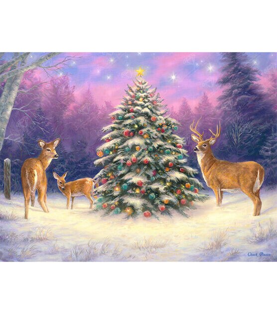 Christmas Deer Diamond Painting Set by Wizardi. WD304 Diamond Art