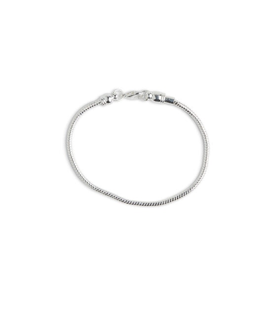 6.5" Silver Snake Chain Bracelet With Screw Off End by hildie & jo, , hi-res, image 2