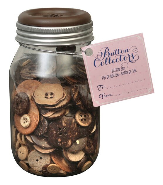 Blumenthal Lansing 8oz Assorted Wood Mason Jar With Buttons
