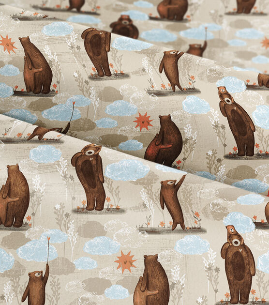 Baby Bear All Over Nursery Flannel Fabric, , hi-res, image 4