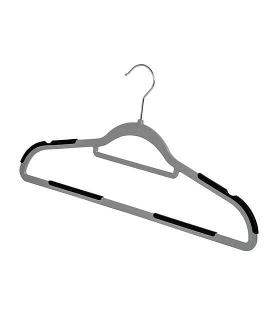 Honey Can Do 18" x 9.5" Plastic Hangers With No Slip Rubber Grip 15pk, , hi-res, image 5