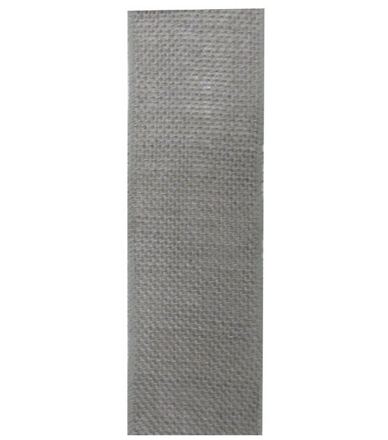 Decorative Ribbon 2.5" Solid Burlap Ribbon Gray, , hi-res, image 2