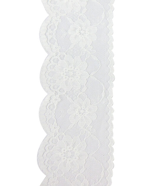 Save the Date 2.5" x 15' White Lace Ribbon, , hi-res, image 2