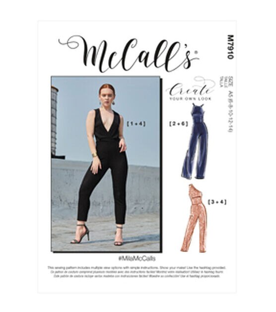 McCall's M7910 Size 6 to 22 Misses Jumpsuits Sewing Pattern, , hi-res, image 1