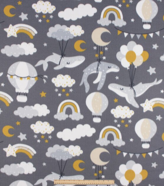 Baby Whale Blizzard Prints Fleece Fabric, , hi-res, image 2
