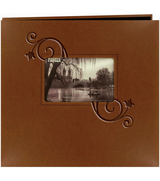 Pioneer 12"x12" Leatherette Postbound Album Brown Floral