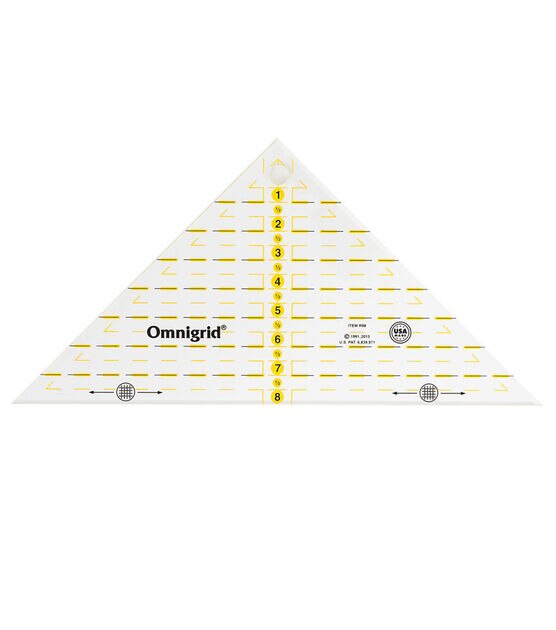 Omnigrid Right Triangle Ruler, 8" Quarter-Square Triangles