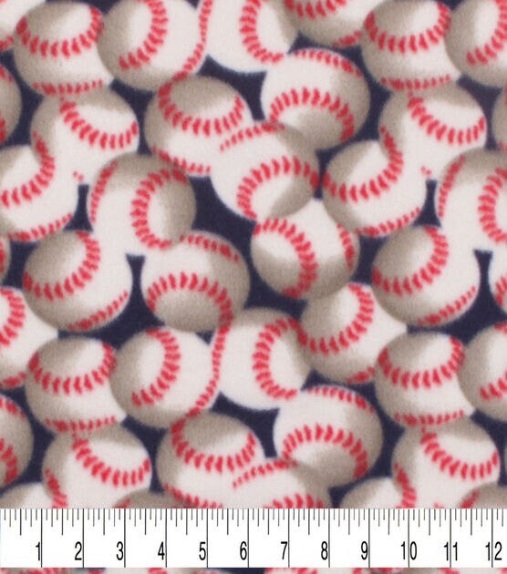 Blizzard Fleece Fabric  Packed Baseballs