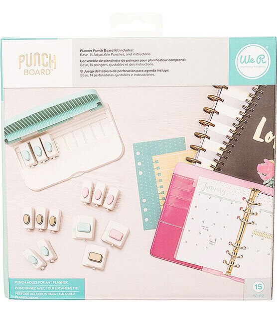 We R Memory Keepers Word Punch Board Punches - Planner Icons