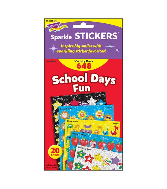 TREND 648pc School Days Fun Sparkle Stickers Variety Pack, , hi-res, image 3