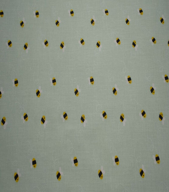 Mini Bees on Mint Quilt Cotton Fabric by Quilter's Showcase