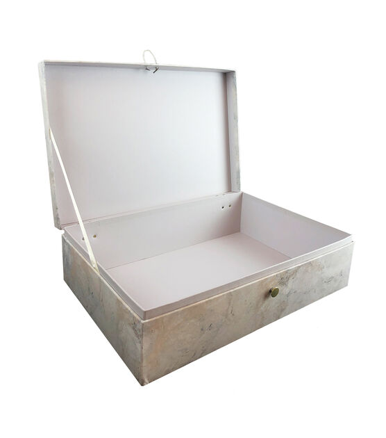 16" Stone Pattern Rectangle Box With Button Closure, , hi-res, image 2