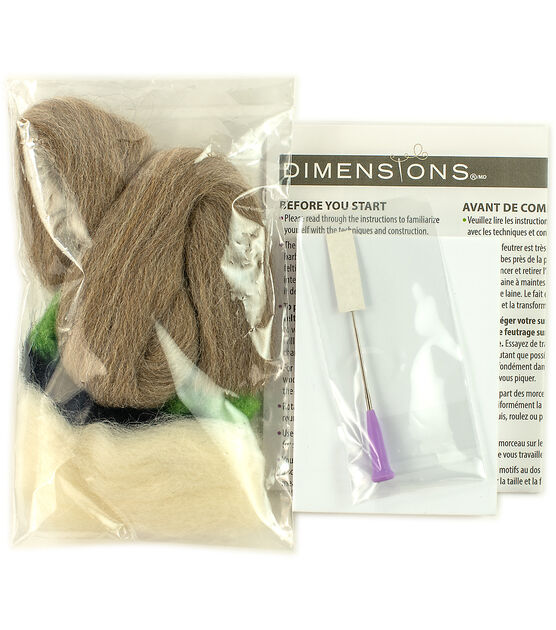 Dimensions Needlecrafts Natural Earth Tone Wool Roving for Needle Felting,  8 pack, 80g