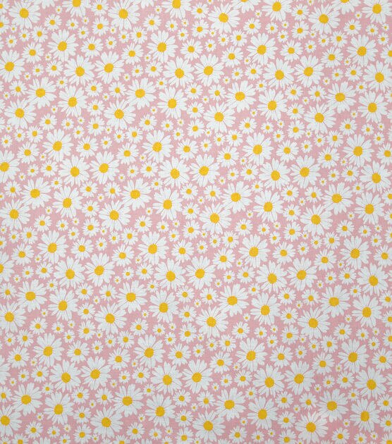 White Daisies on Pink Quilt Cotton Fabric by Keepsake Calico, , hi-res, image 2