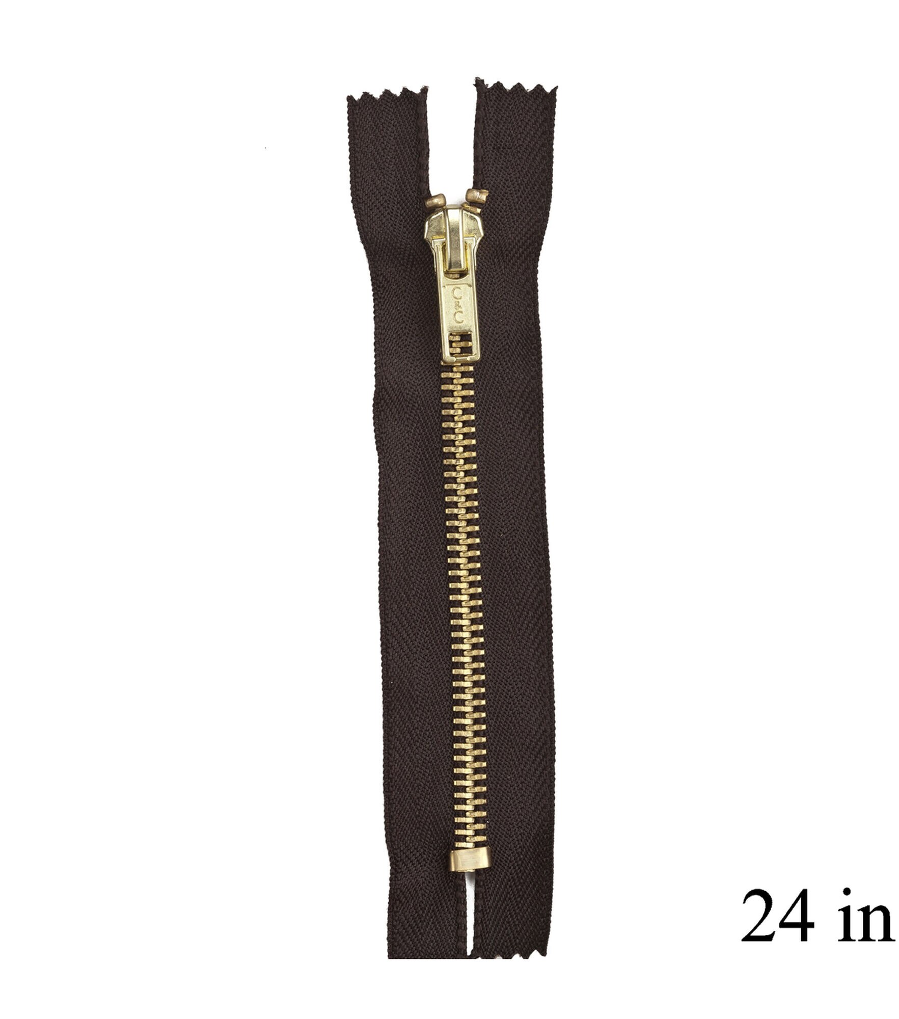 Coats & Clark Fashion Brass Separating Zipper 24