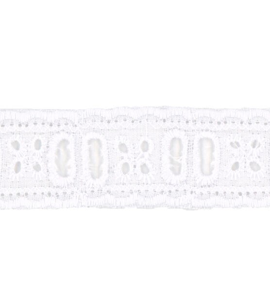 Simplicity Ribbon Eyelet Trim White