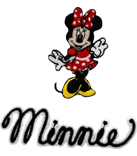 Disney 2 Minnie Mouse With Script Iron On Patch
