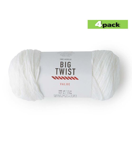 6oz Solid Medium Weight Acrylic 380yd Value Yarn by Big Twist by Big Twist