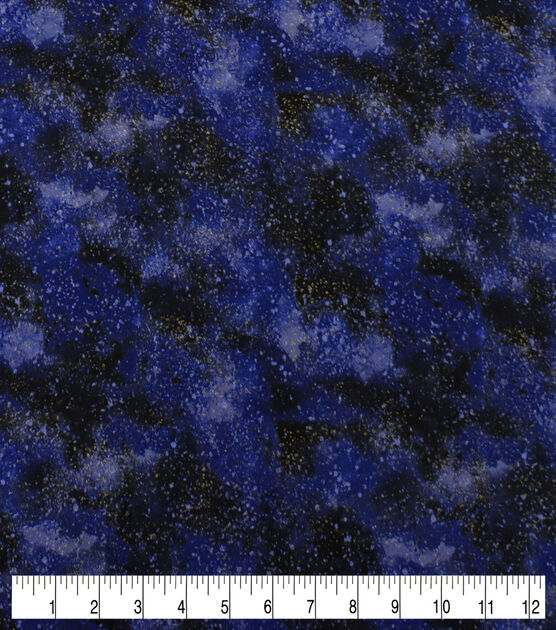 Navy Blue & Blender Quilt Metallic Cotton Fabric by Keepsake Calico, , hi-res, image 3