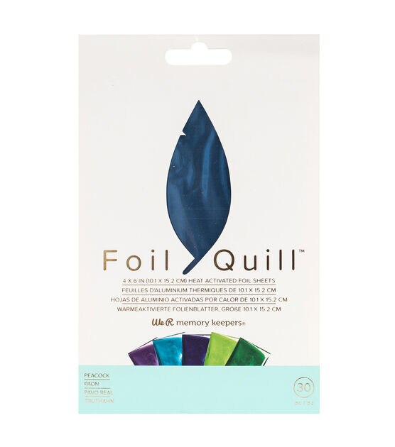We R Memory Keepers Foil Quill 30 pk 4''x6'' Foil Sheets Peacock