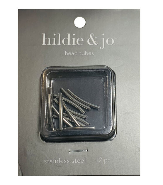 2mm x 21mm Stainless Steel Curved Bead Tubes 12pk by hildie & jo