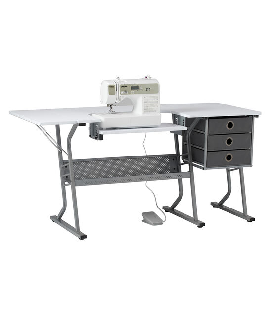 Studio Designs Eclipse Ultra Steel Sewing Machine Table Gray & White, , hi-res, image 9