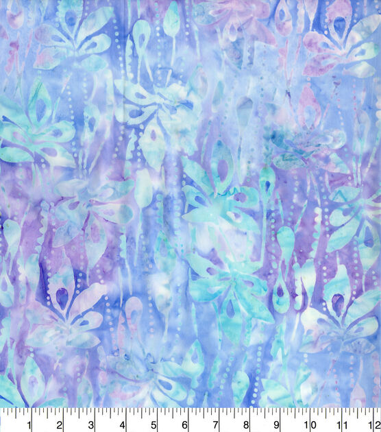 Hi Fashion Dark Blue Vines On Light Blue Rain Batik Cotton Fabric, , hi-res, image 2