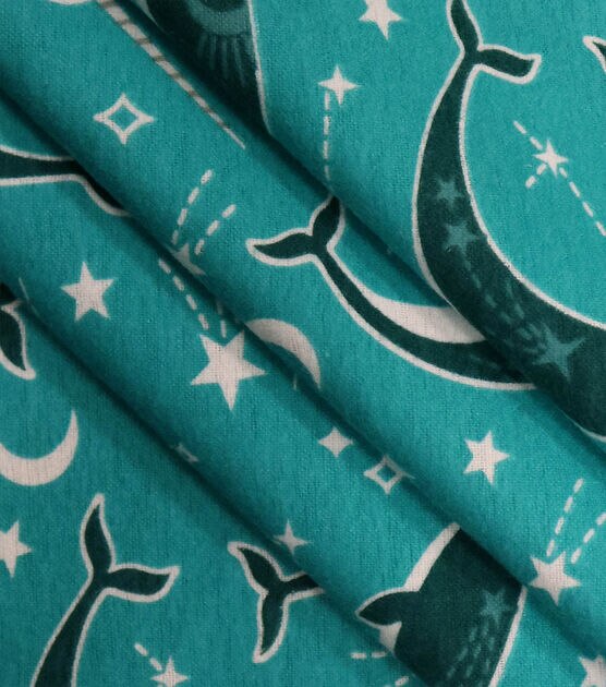 Narwhals on Blue Super Snuggle Flannel Fabric, , hi-res, image 2