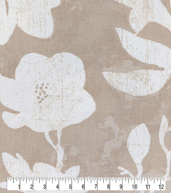 Elegant Posy Neutral Cotton Canvas Fabric, , hi-res, image 3