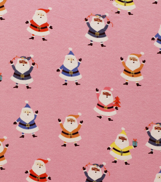 Multicolor Santa Super Snuggle Christmas Flannel Fabric