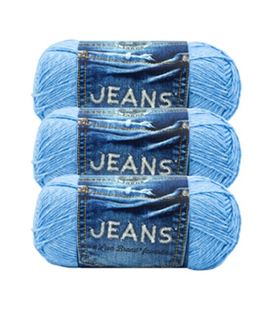 Lion Brand Jeans Worsted Acrylic Yarn 3 Bundle, , hi-res, image 1