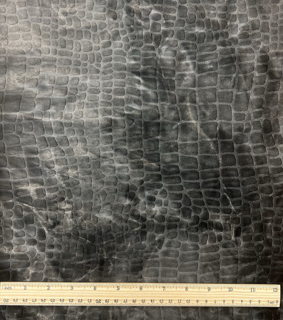 Black & Gray Embossed Tie Dye Panne Velvet Fabric by The Witching Hour, , hi-res, image 5
