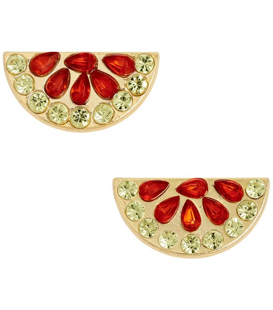 La Mode 1" Red & Green Watermelon Shank Buttons 2pk, , hi-res, image 3