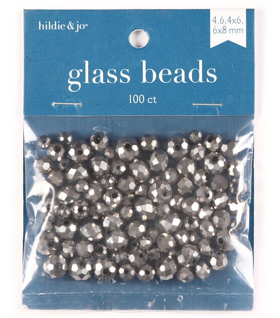 100pc Silver Mixed Glass Beads by hildie & jo