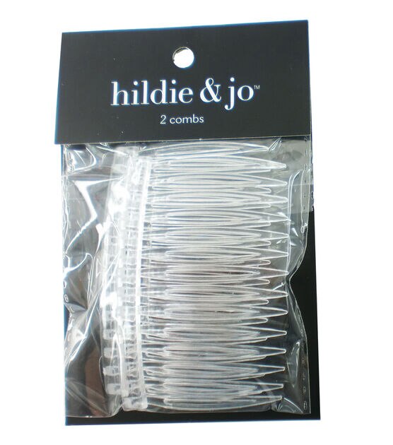 2" x 3" Clear Plastic Hair Combs 2pk by hildie & jo