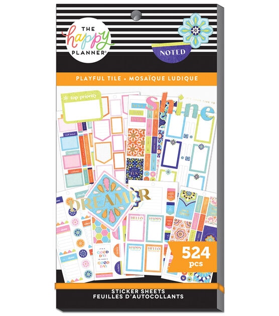524pc Playful Tile 30 Sheet Happy Planner Sticker Pack