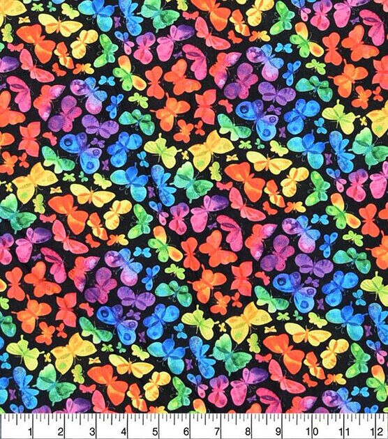 Multicolor Butterflies Quilt Cotton Fabric by Keepsake Calico, , hi-res, image 2